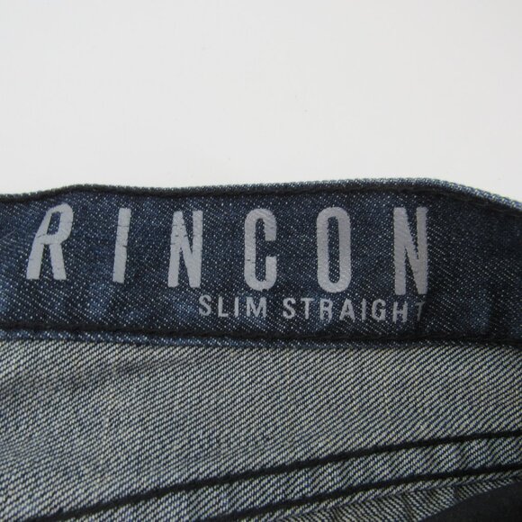 Bullhead Rincon Slim Straight Mid Rise Dark Wash Men's Blue Jeans 33X32 - Picture 10 of 11